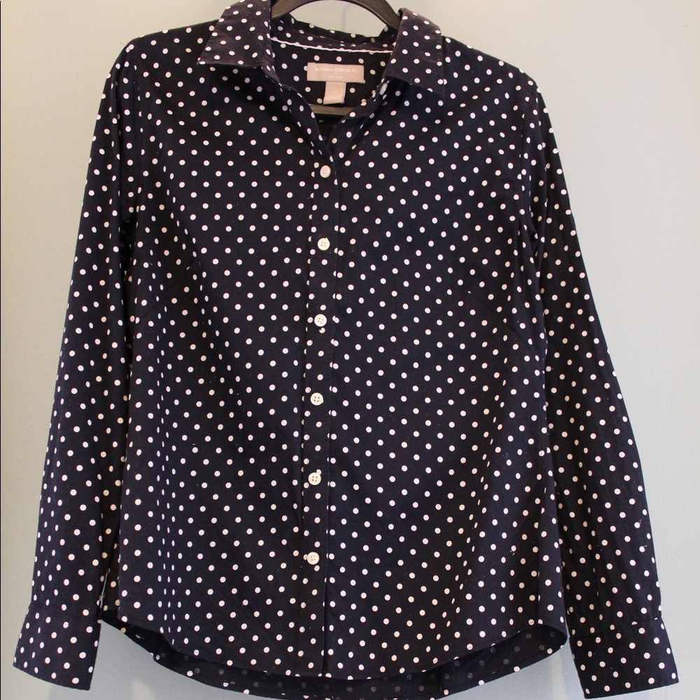 Banana Republic polka dot button up